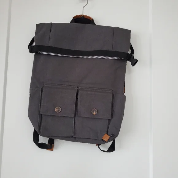 Gray Canvas Backpack - Picture 1 of 4